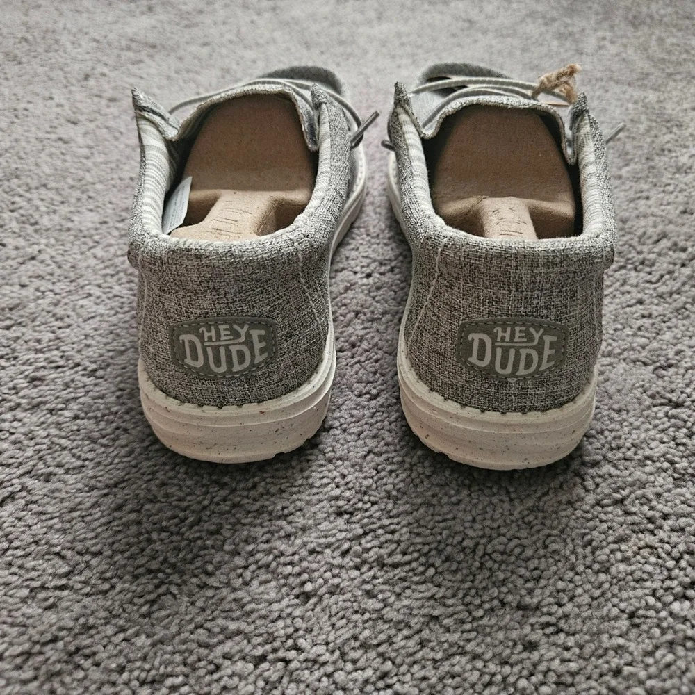 Hey Dude Wally Linen Iron Mens 7 Womens 9 Slip On Loafers Casual Everyday New